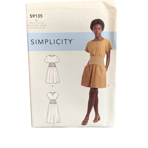 Simplicity S9135 Womens Dress Pattern Sizes 14-22 Misses Dress - Picture 1 of 2